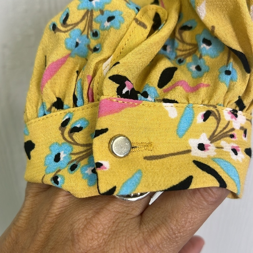 Anthropologie - Maeve Meadowsweet Colorful Floral Long Sleeve Blouse Size 0 - Picture 9 of 15